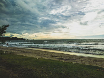 Scenic view of beach against sky