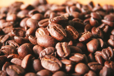 Close-up of roasted coffee beans