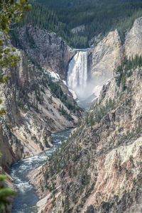 Scenic view of waterfall