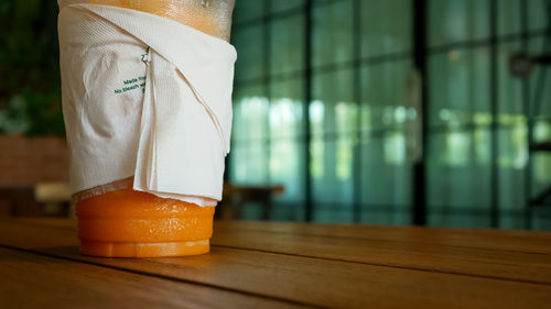 Close-up of drink on table