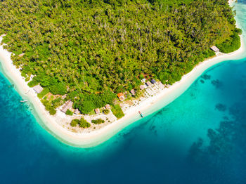 High angle view of swimming pool in sea