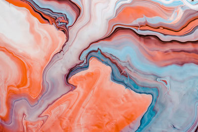 Detail shot of multi colored water