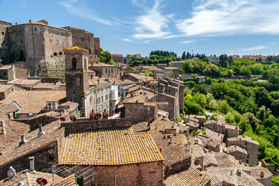 View of sorano, tuscany, italy, from the main terrace