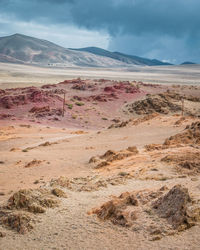 Scenic view of desert against sky