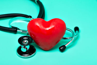 Close-up of heart shape on table