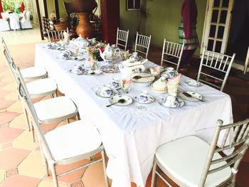 Close-up of chair on table