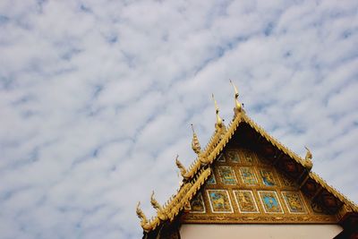 Low angle view of traditional building against sky