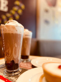 Close-up of coffee on table