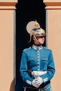 Portrait of man wearing hat