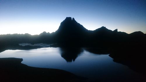 Scenic shot of calm sea against clear sky
