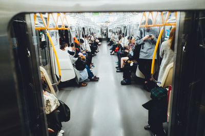 People waiting in train