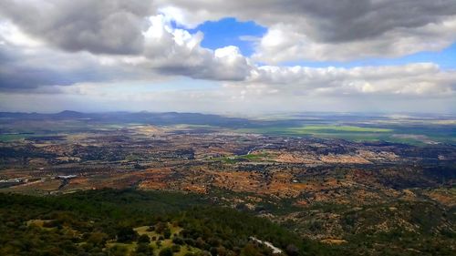 Aerial view of landscape against sky