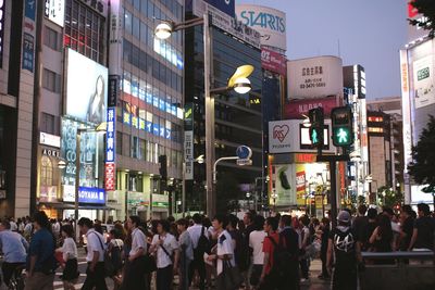 City lit up at night