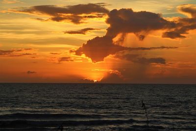 Scenic view of sea during sunset