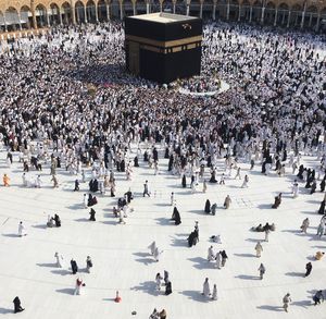 High angle view of crowd