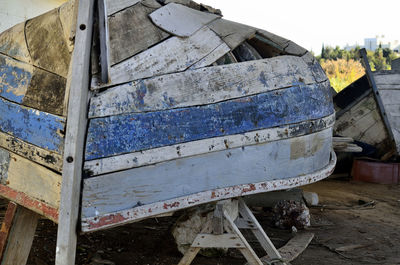 Abandoned wooden boat