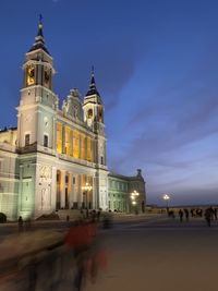 Almudena cathedral at dusk