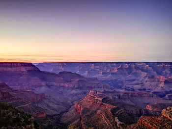 Aerial view of landscape during sunset