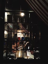View of illuminated building