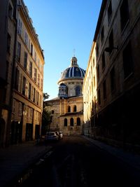 Road along buildings