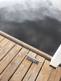 High angle view of pier on lake