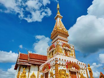 Low angle view of traditional building against sky