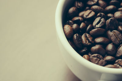 Close-up of coffee beans in bowl