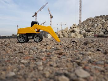 Surface level view of construction site