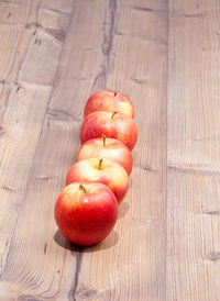 High angle view of apple on table