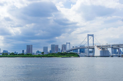 View of buildings against cloudy sky