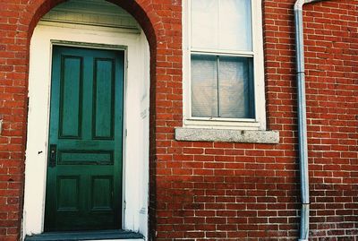 Closed door of old building