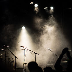 View of illuminated people at night