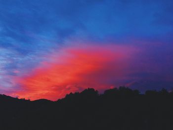 Silhouette trees against sky during sunset