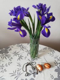 Close-up of flower vase on table