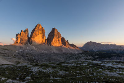 Scenic view of mountain against sky during sunset