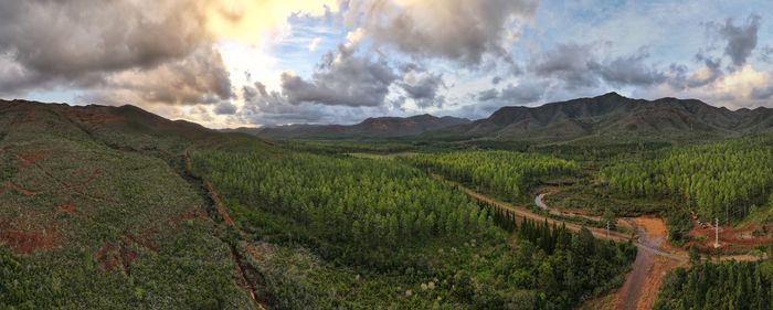 Panoramic shot of land against sky