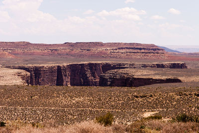 Scenic view of desert against sky