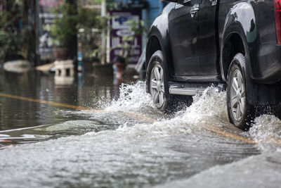 Water splashing in city