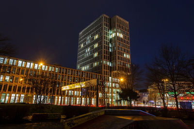 Illuminated city at night