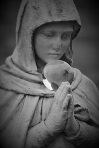 Close-up of human representation on wall