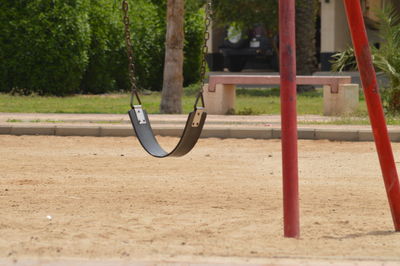 Empty swing in park