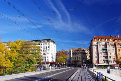 Panoramic view of road against blue sky