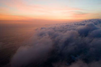 Aerial view of cloudscape during sunset