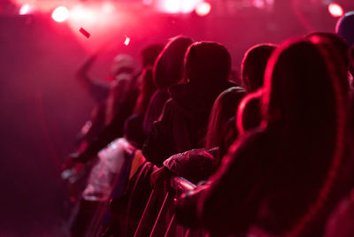 Silhouette people enjoying at music concert