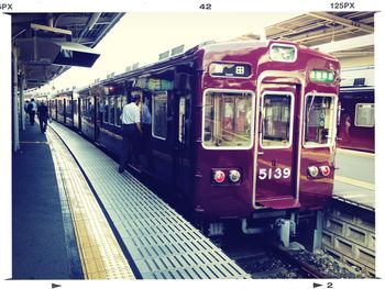 Train at railroad station platform