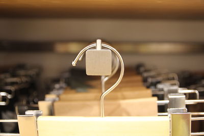 Close-up of electric lamp on table