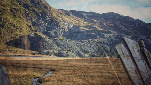 Scenic view of mountains against sky