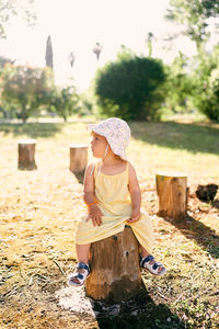 Full length of girl wearing hat