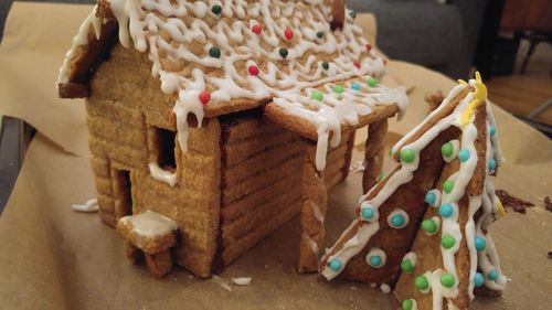 Close-up of cake on table