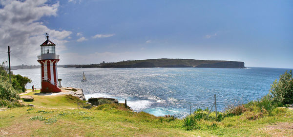 View of lighthouse at seaside